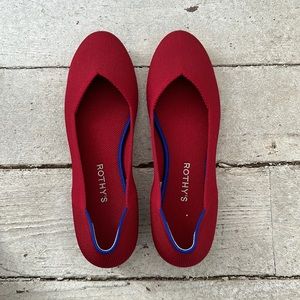 Rothy’s Size 11 The Flat In Red Never Worn